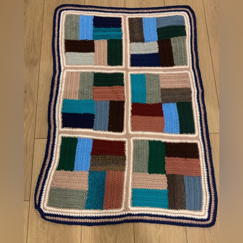 Vintage style boho Afghan crochet throw